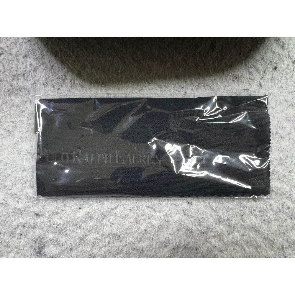 Polo Ralph Lauren Black Hard Eyeglass Sunglass Case Holder Felt Lined + Cloth